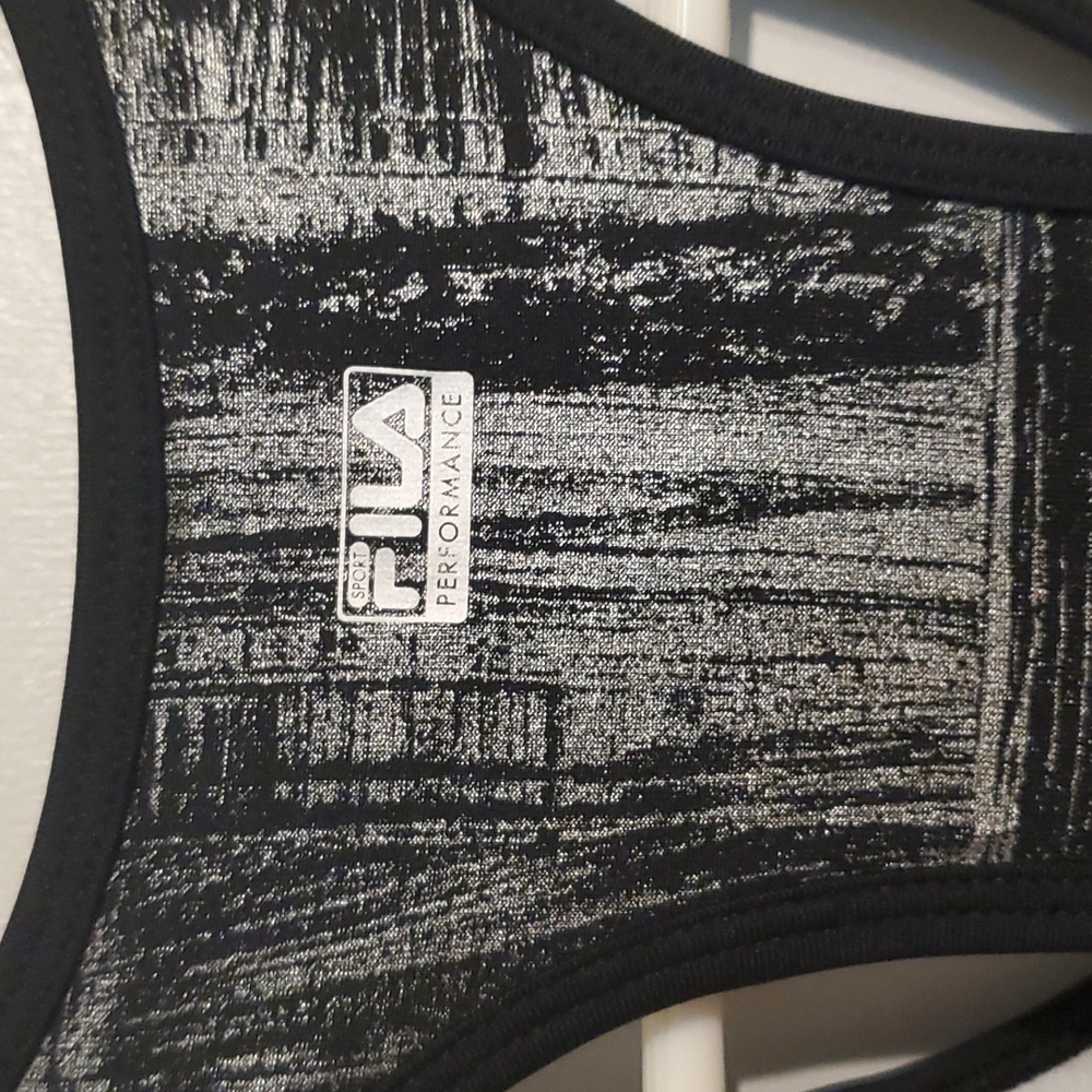 Fila women's M black & silver activewear tank top - Picture 6 of 7